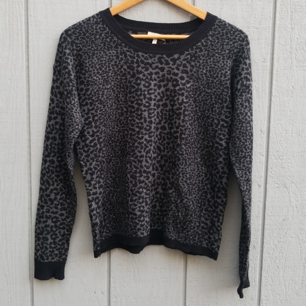 Joie Black Leopard Print Sweater